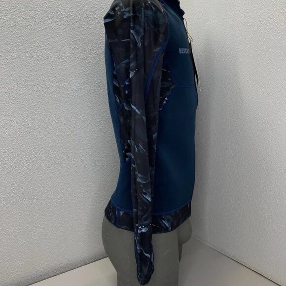 Beuchat Men’s Wetsuit Jacket Teal Blue Size XL/5 Atoll Full Zipped Seaweed Print - Picture 5 of 9